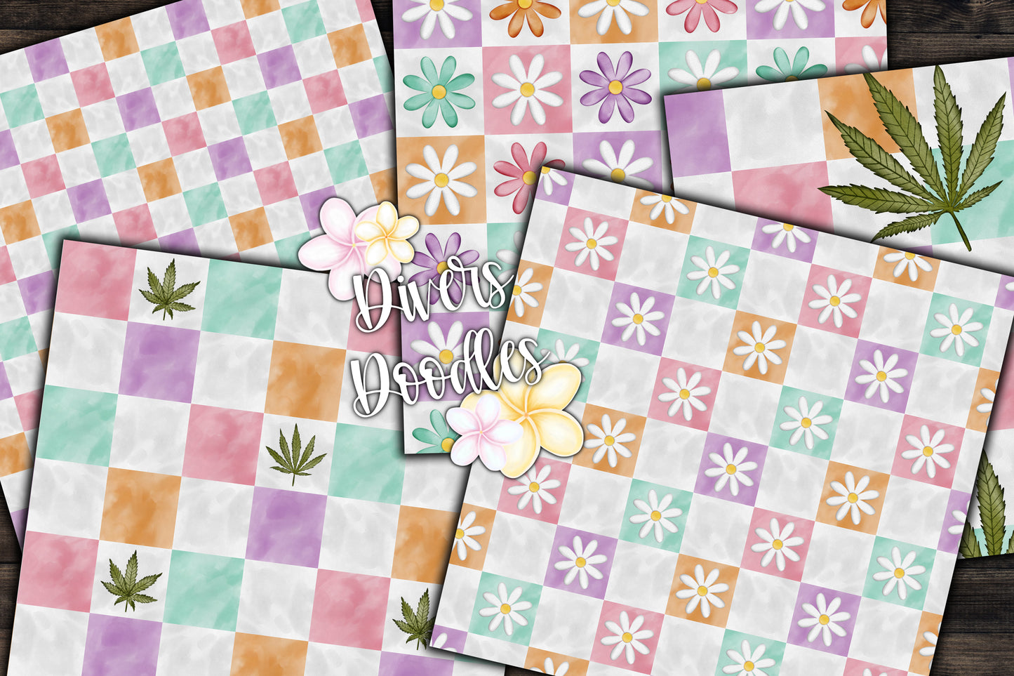 White Groovy Flower Seamless