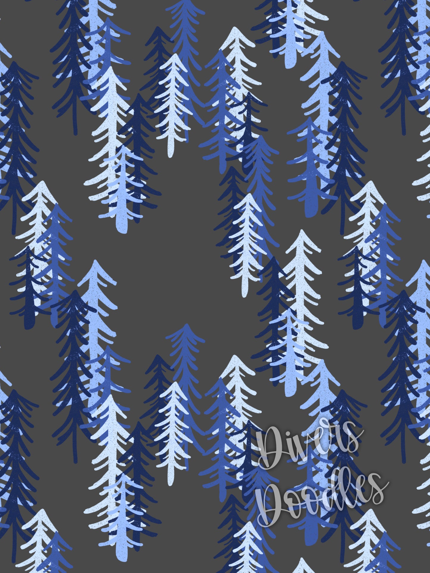 Blue and Green Textured Mountain Seamless Pattern Collection