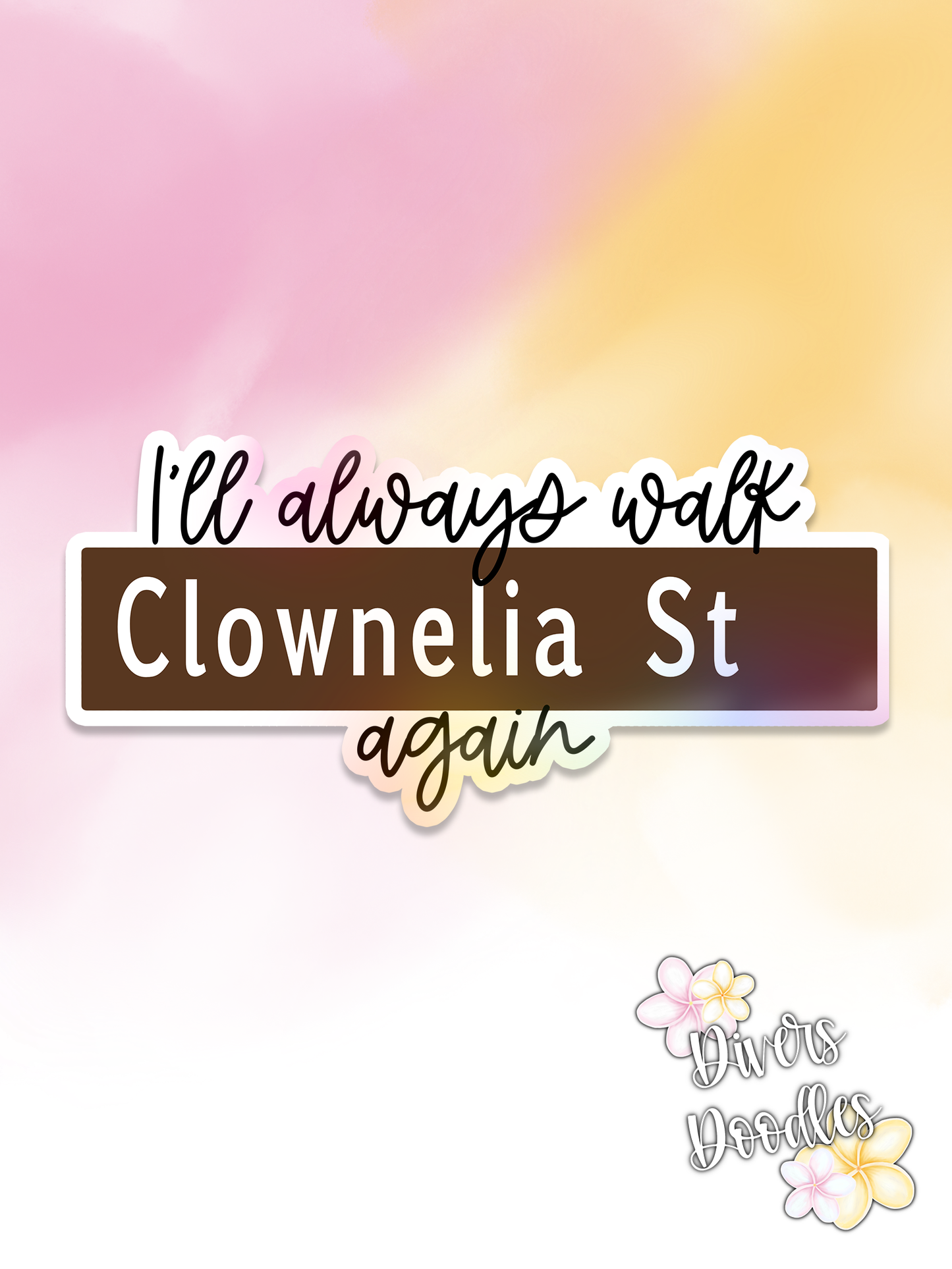 Clownelia Street Sign Sticker