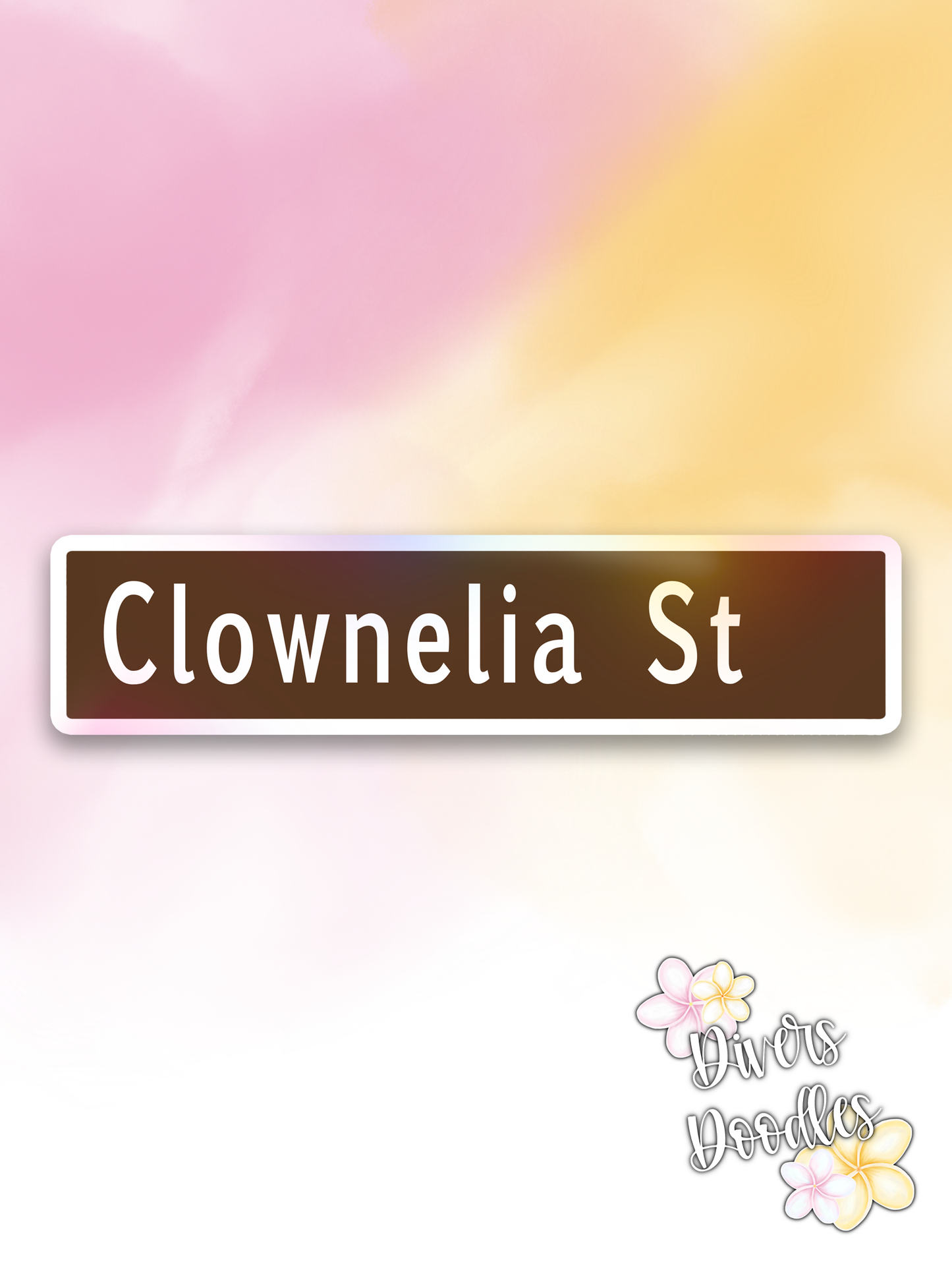 Clownelia Street Sign Sticker