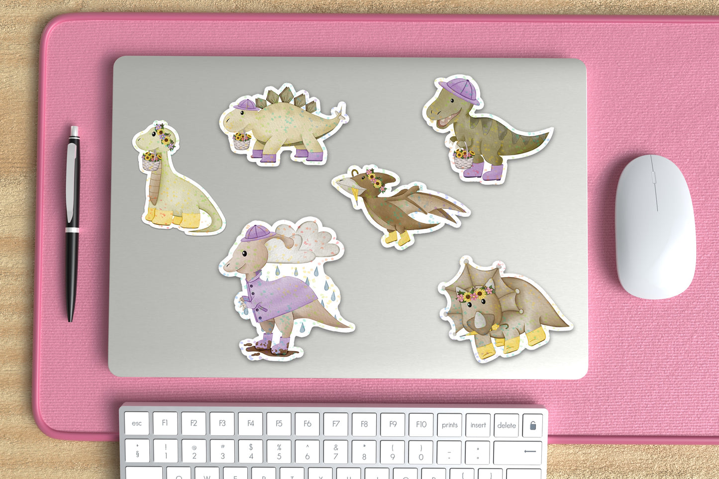 Pterodactyl Sticker For Kids, Holographic Dinosaur Stickers for Water Bottle, Dino Easter Basket Stuffers for Teens, Dinosaur Gifts