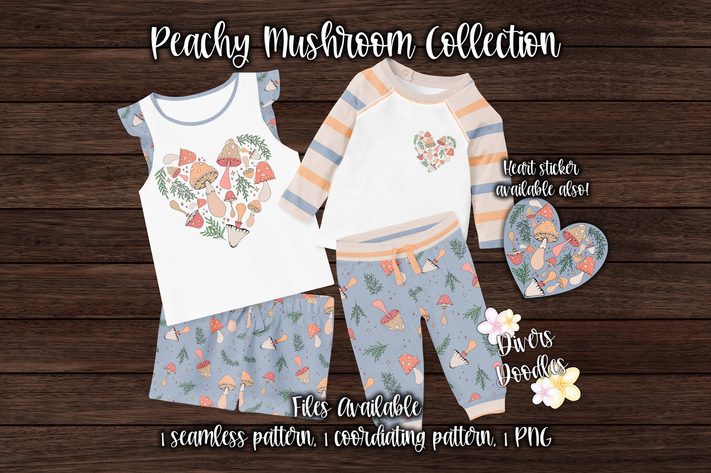 Blue and Peach Striped Seamless Pattern