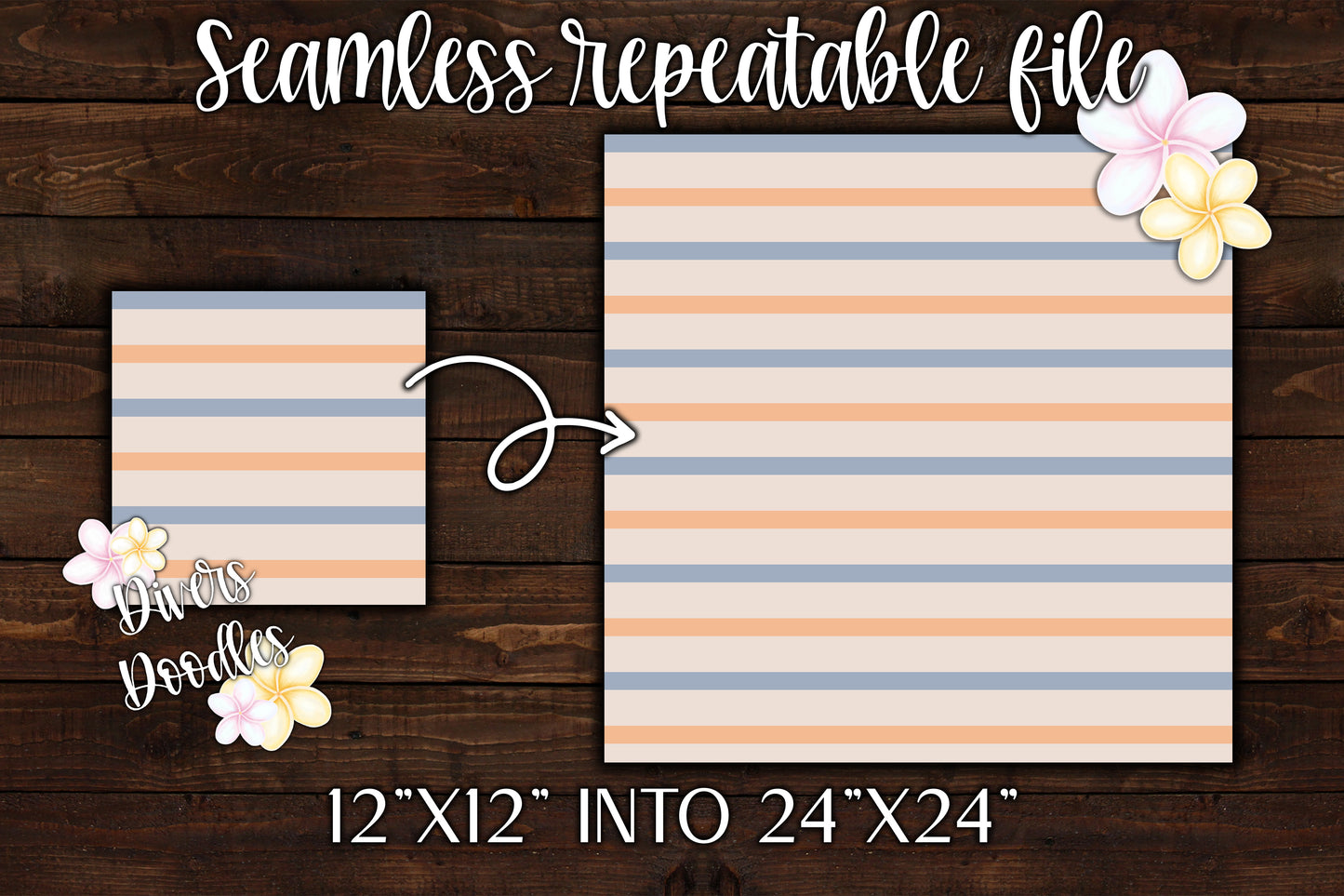 Blue and Peach Striped Seamless Pattern