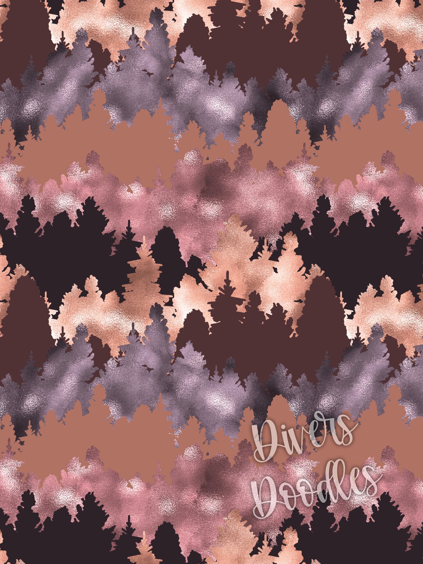 Tree Digital Paper for Wedding, Fall Seamless File for Fabric, Surface Pattern Design, Rose Gold Digital Paper, Outdoor Seamless Pattern