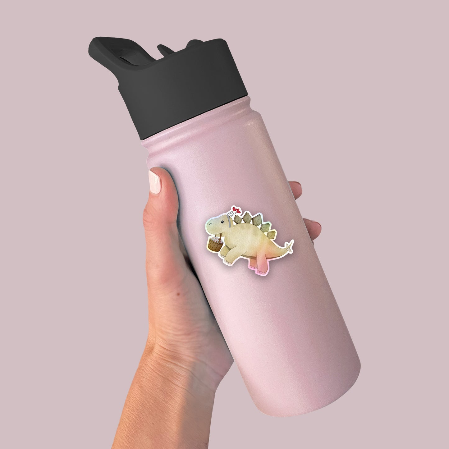 Cute Stegosaurus Sticker, Holographic Dinosaur Sticker
