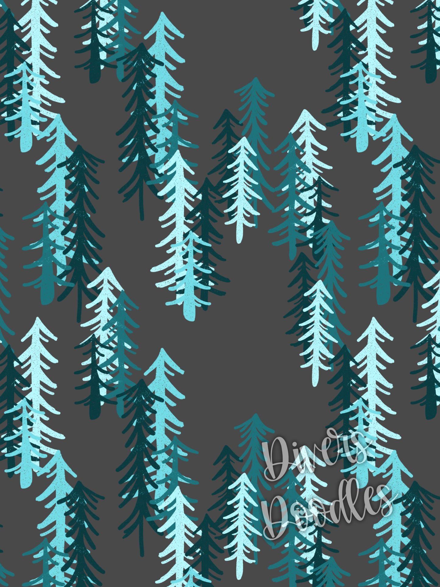 Orange and Teal Textured Mountain Seamless Pattern Collection
