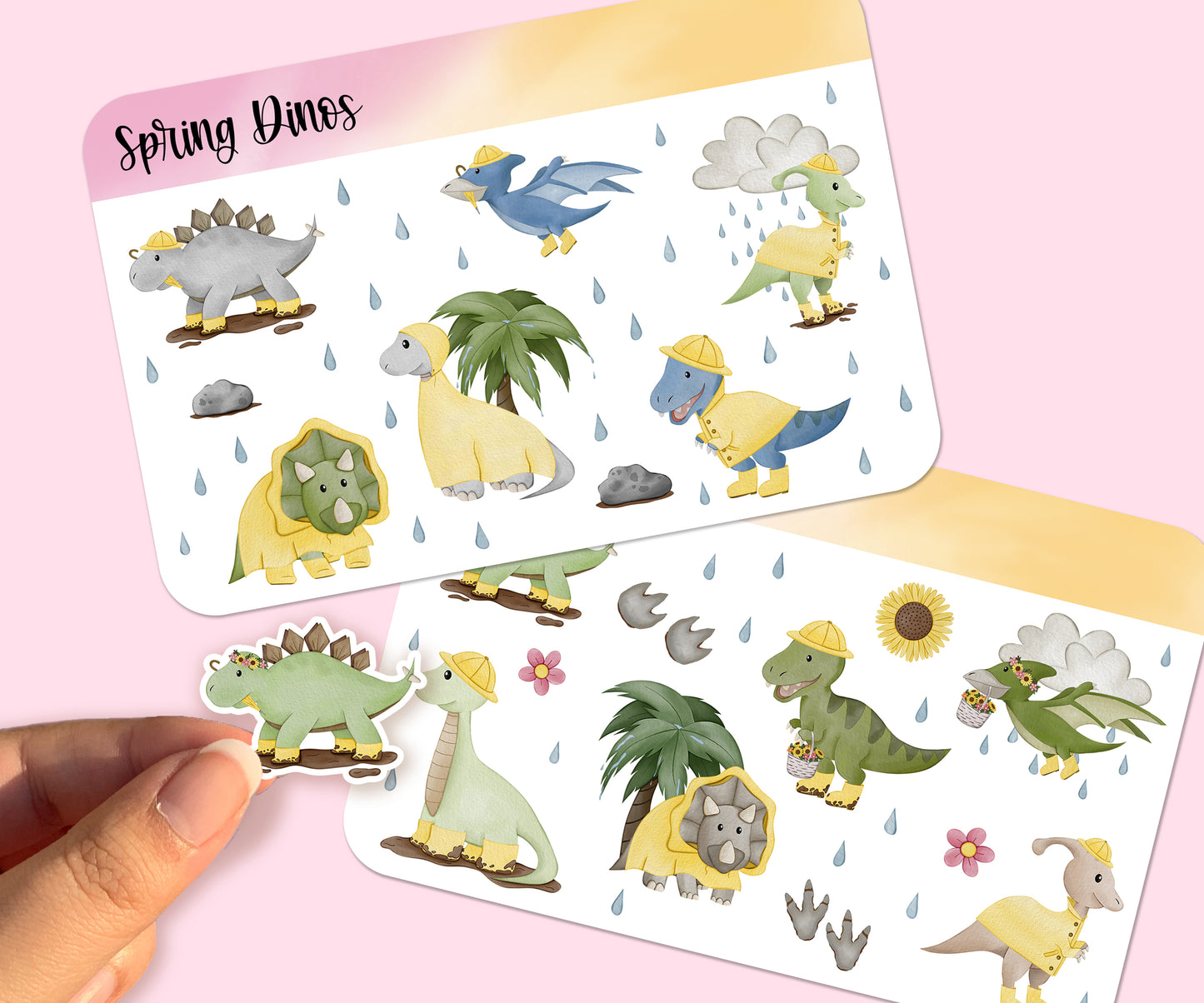 Spring Dinosaur Sticker Sheet