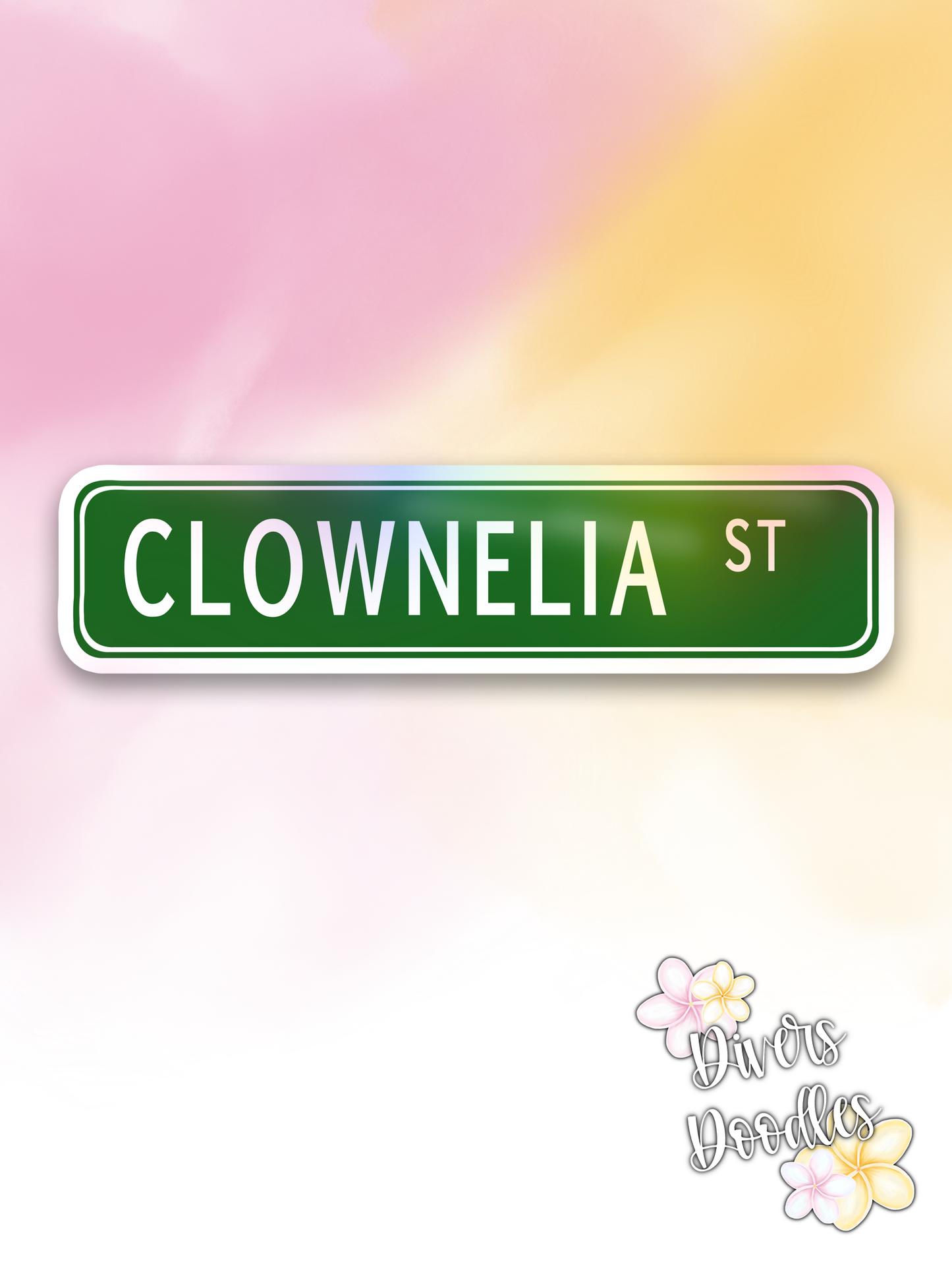 Clownelia Street Sign Sticker