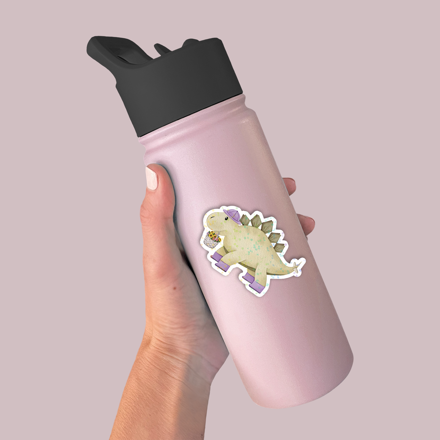 Stegosaurus Sticker For Kids, Holographic Dinosaur Stickers for Water Bottle, Dino Easter Basket Stuffers for Teens, Dinosaur Gifts