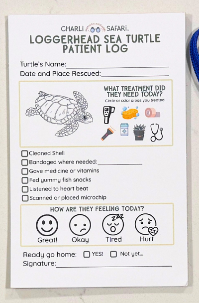 Loggerhead Turtle Patient Log Tear Pad Refill