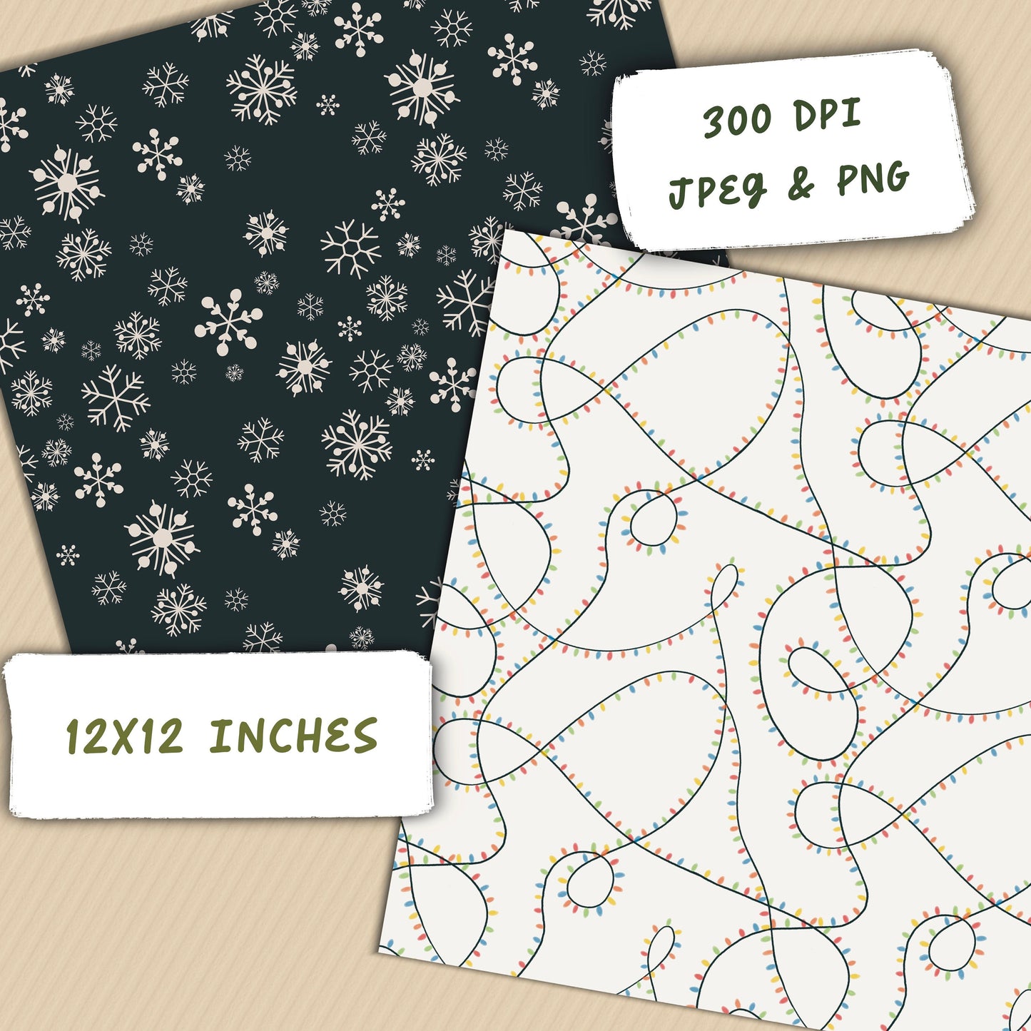 Christmas Seamless Pattern, Winter Scrapbook Paper, Christmas Cactus PNG, Holiday Digital Paper Pack, Seamless Pattern