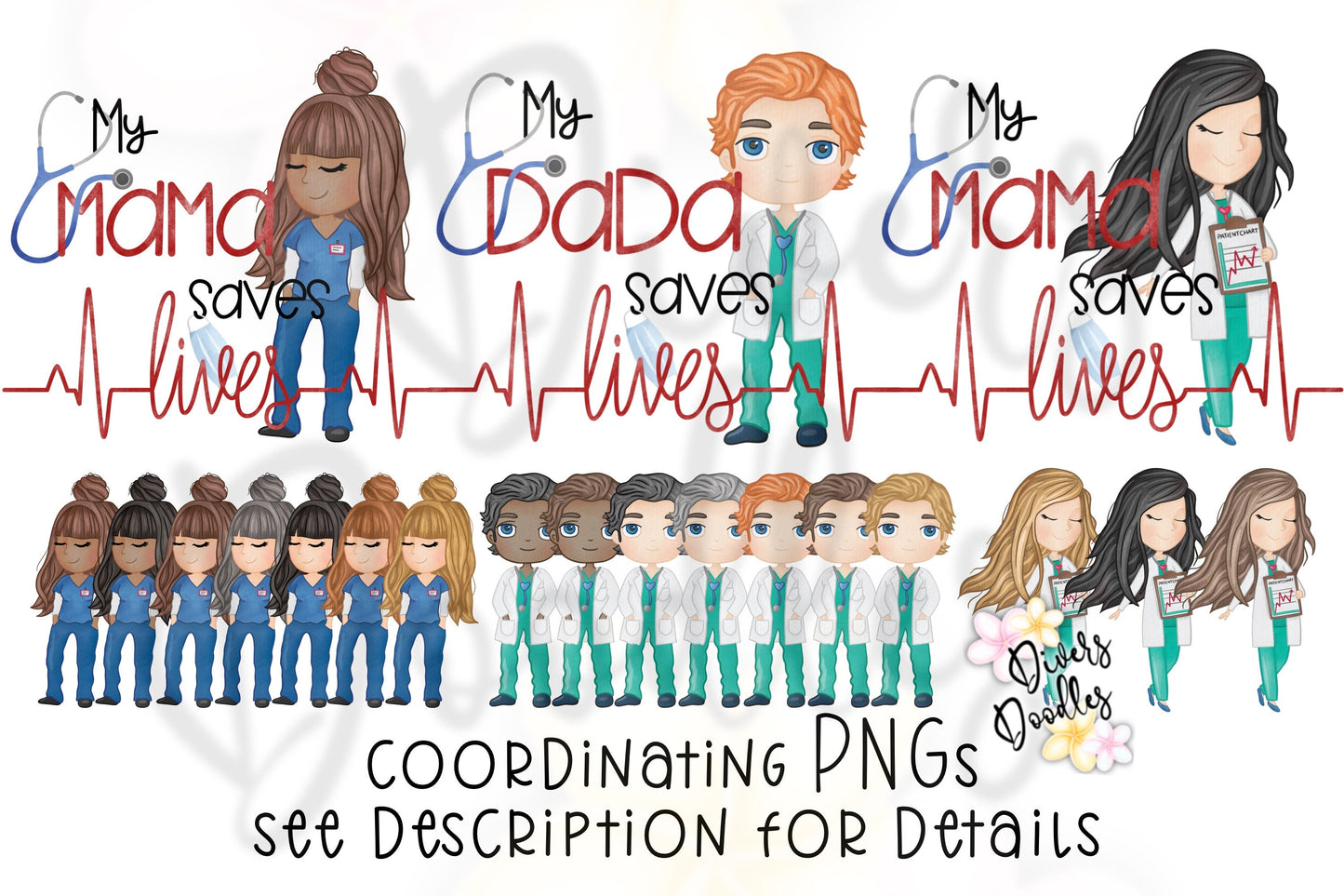 Mama Sublimation Download, Nurse Digital Download, Sublimation Designs for Kids, Commercial Use PNG, Medical PNG Files for Tshirts,