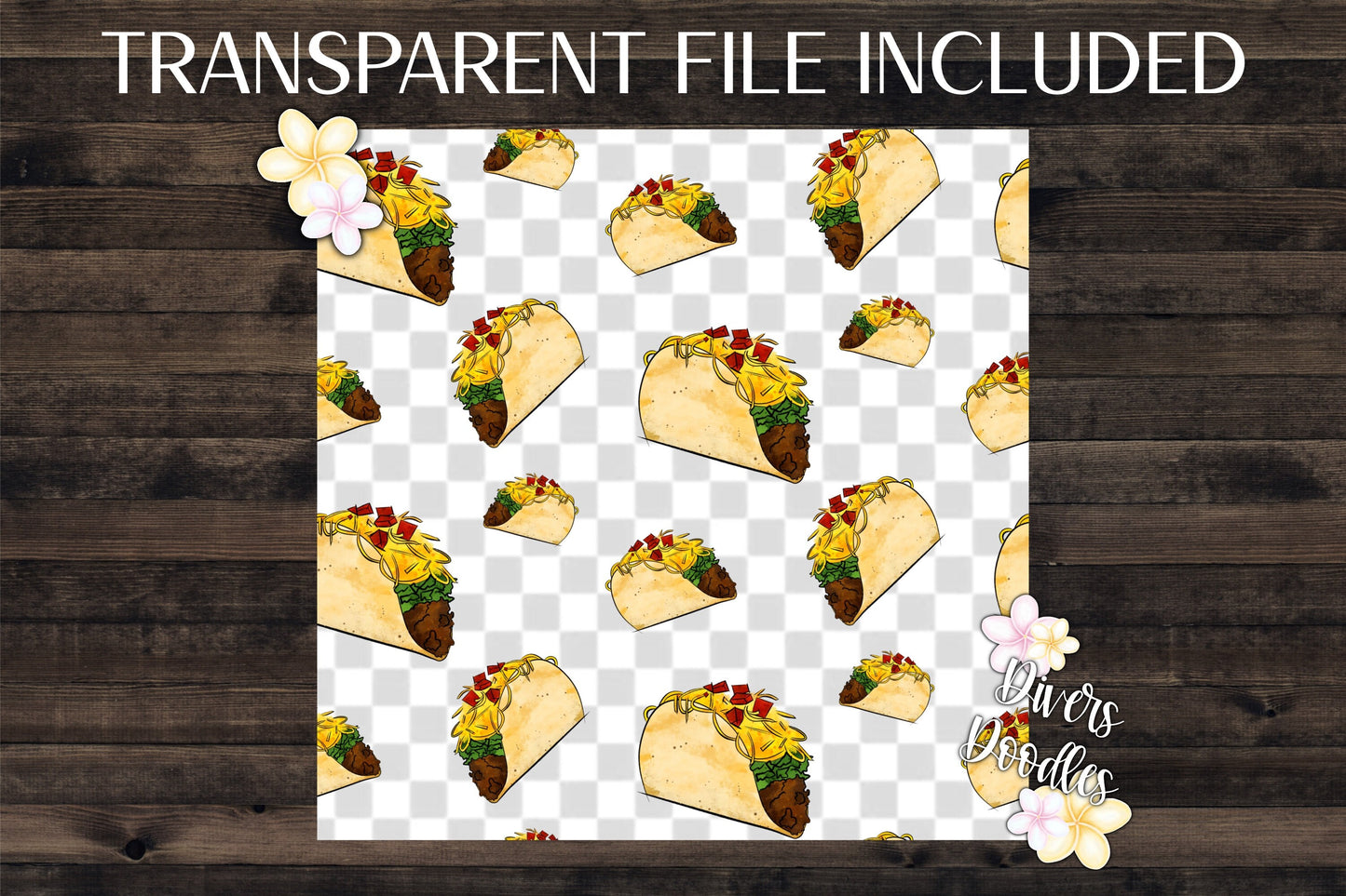 Taco Digital Paper, Food Seamless Pattern, Mexican Food Art, Purple Seamless File, Taco Twosday Birthday Digital Download, Taco PNG
