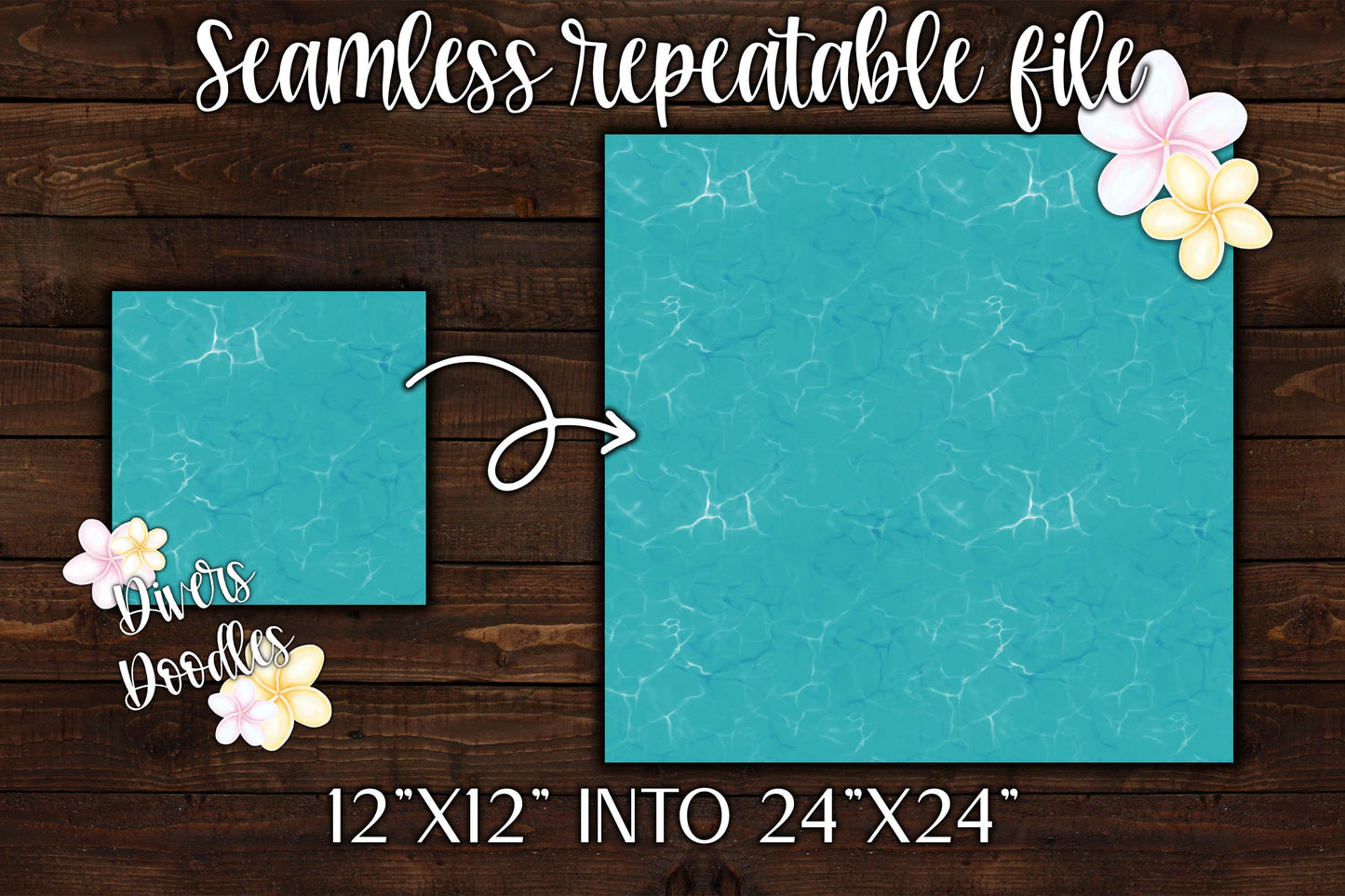 Water Digital Background, Swimming Pool Digital Paper, Summer Seamless Pattern, Seamless Files For Fabric, Water Sublimation Wrap