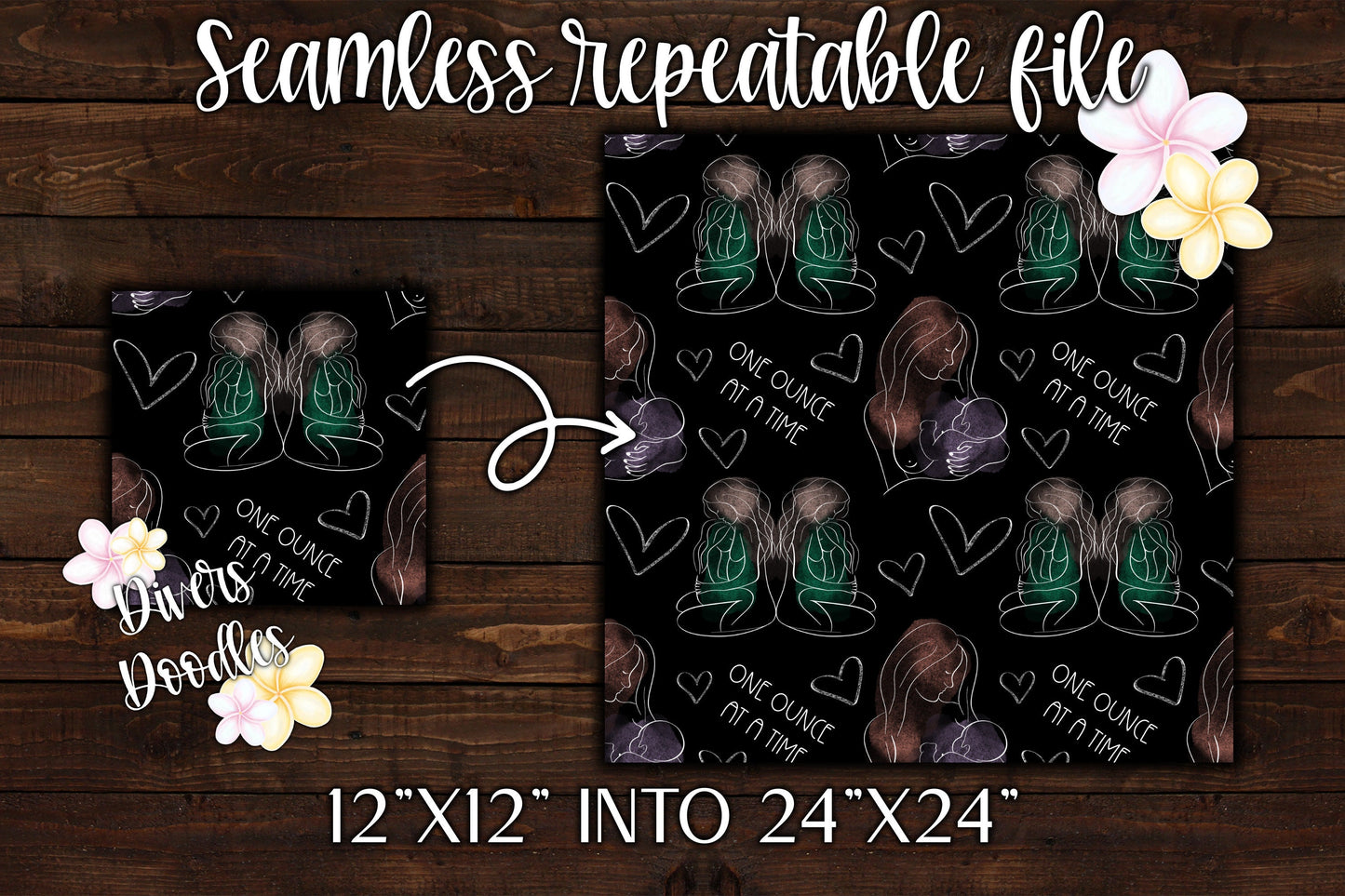 Breastfeeding Digital Paper, Boobie Seamless File for Fabric, Line Art Digital Download for Sublimation, Breastfeeding PNG for Tumblers