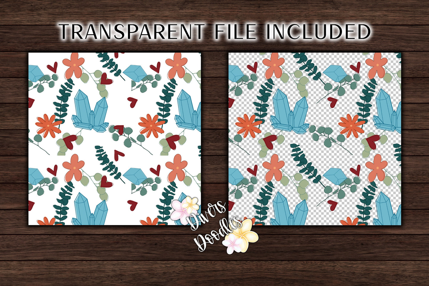 Crystal Seamless File for Fabric, Floral Seamless Pattern for Commercial Use, Eucalyptus Digital Paper for Scrapbooking, Boho Seamless