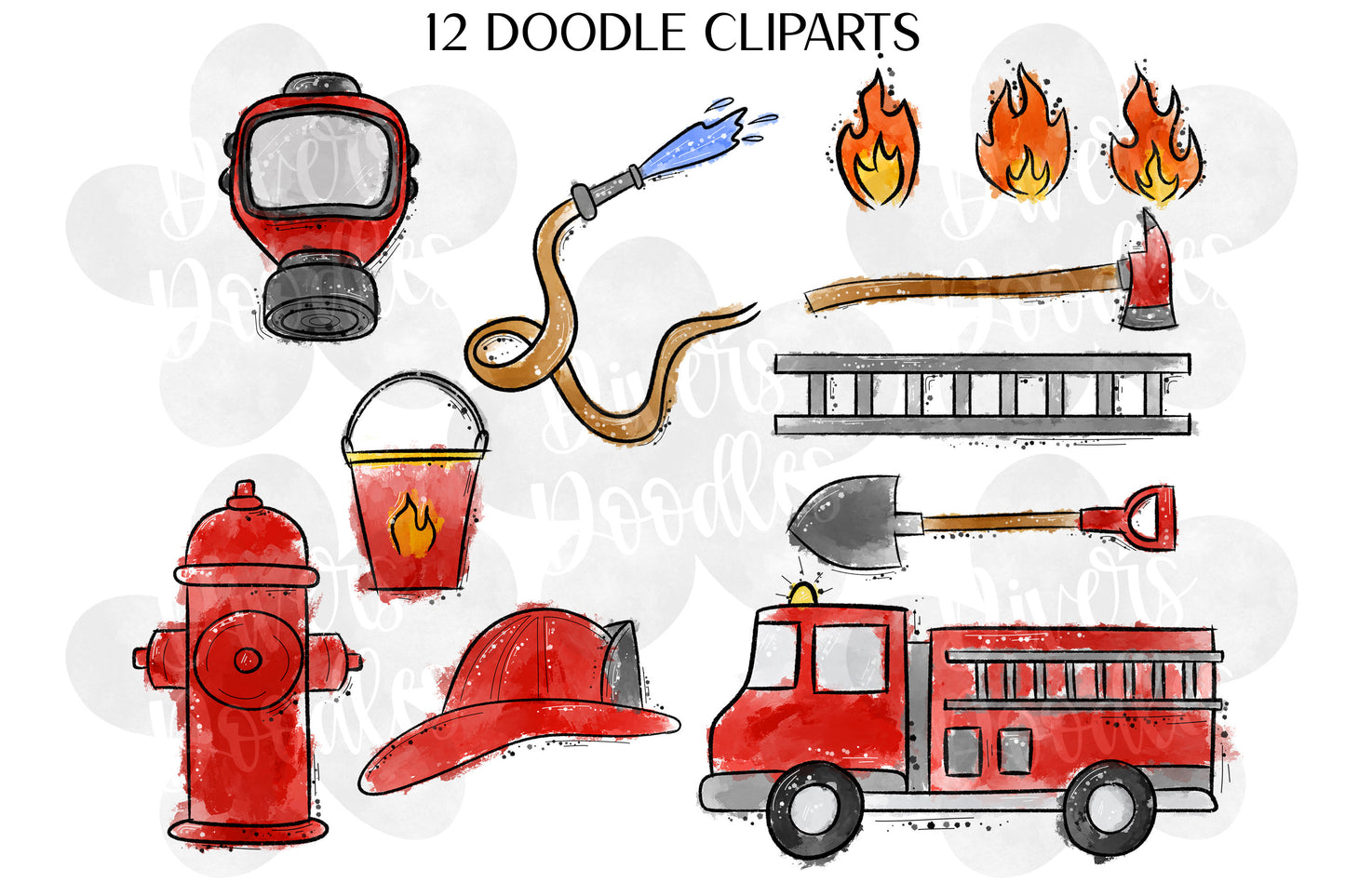 Fire Fighter Clipart for Stickers, Fire Truck Clipart for Teachers, First Responder PNG for Sublimation, Fire Department PNG, Fire Rescue