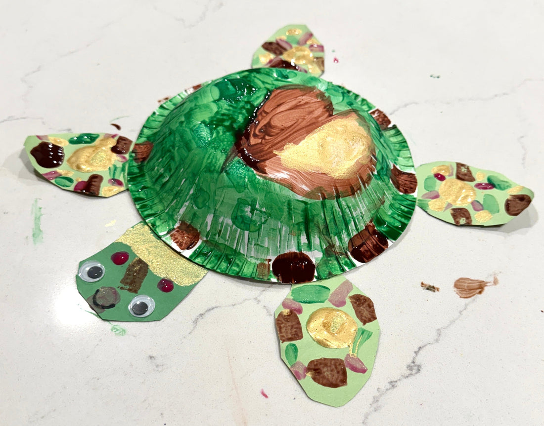 Easy Paper Bowl Sea Turtle Craft (With Free Printable Template + Video)