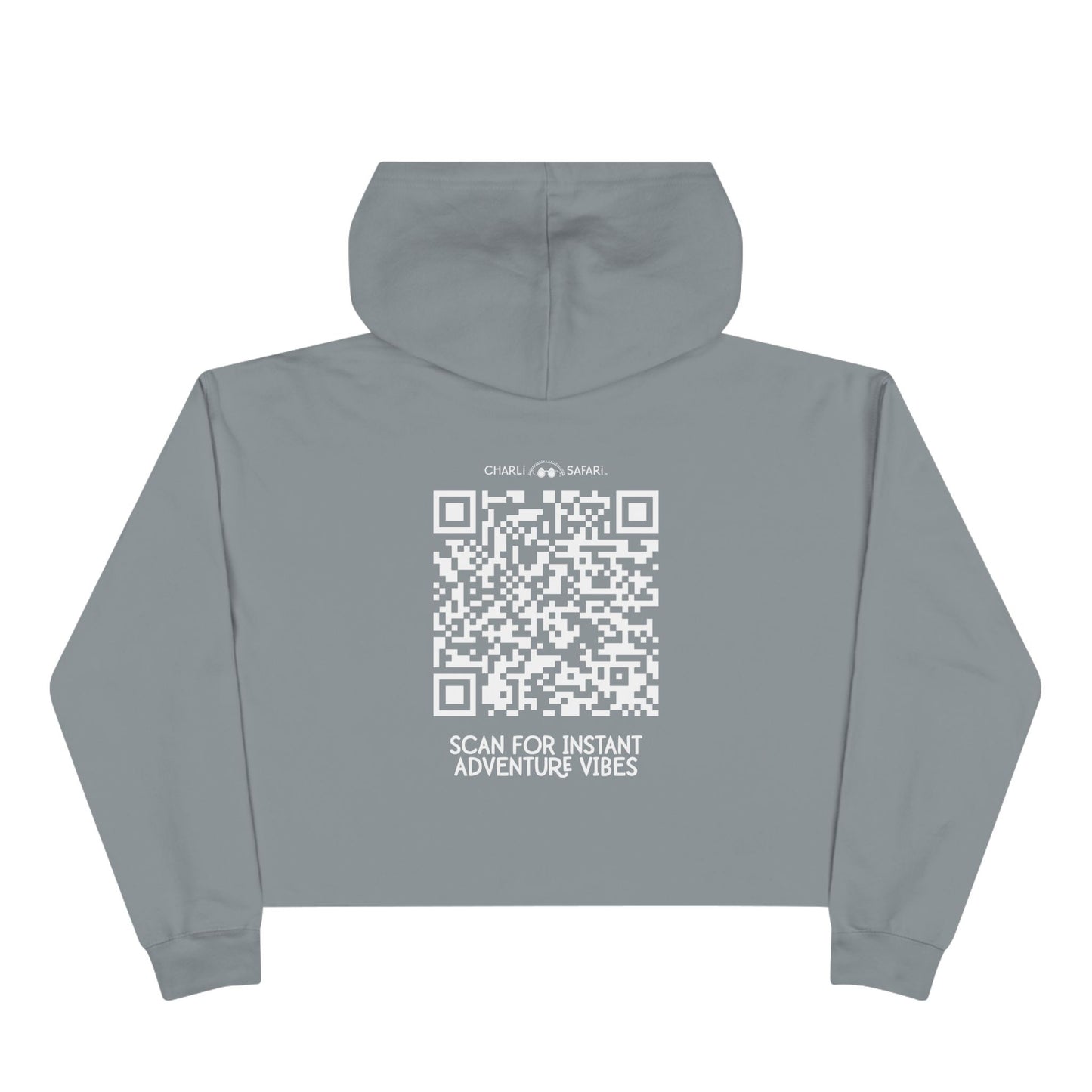 Adventure Vibe Crop Hoodie, Keep Calm & Safari On, Casual Wear, Travel Gear, Gift for Explorers, Cozy Layering Piece