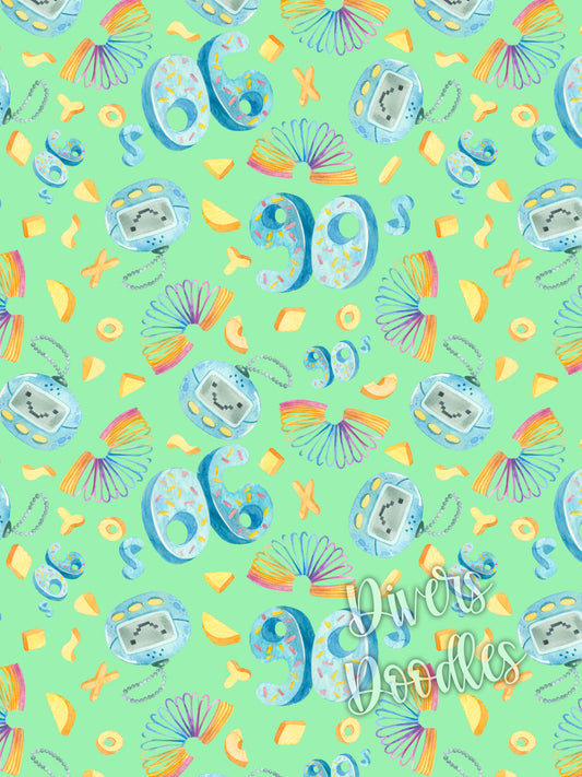 90's Toys Seamless Pattern