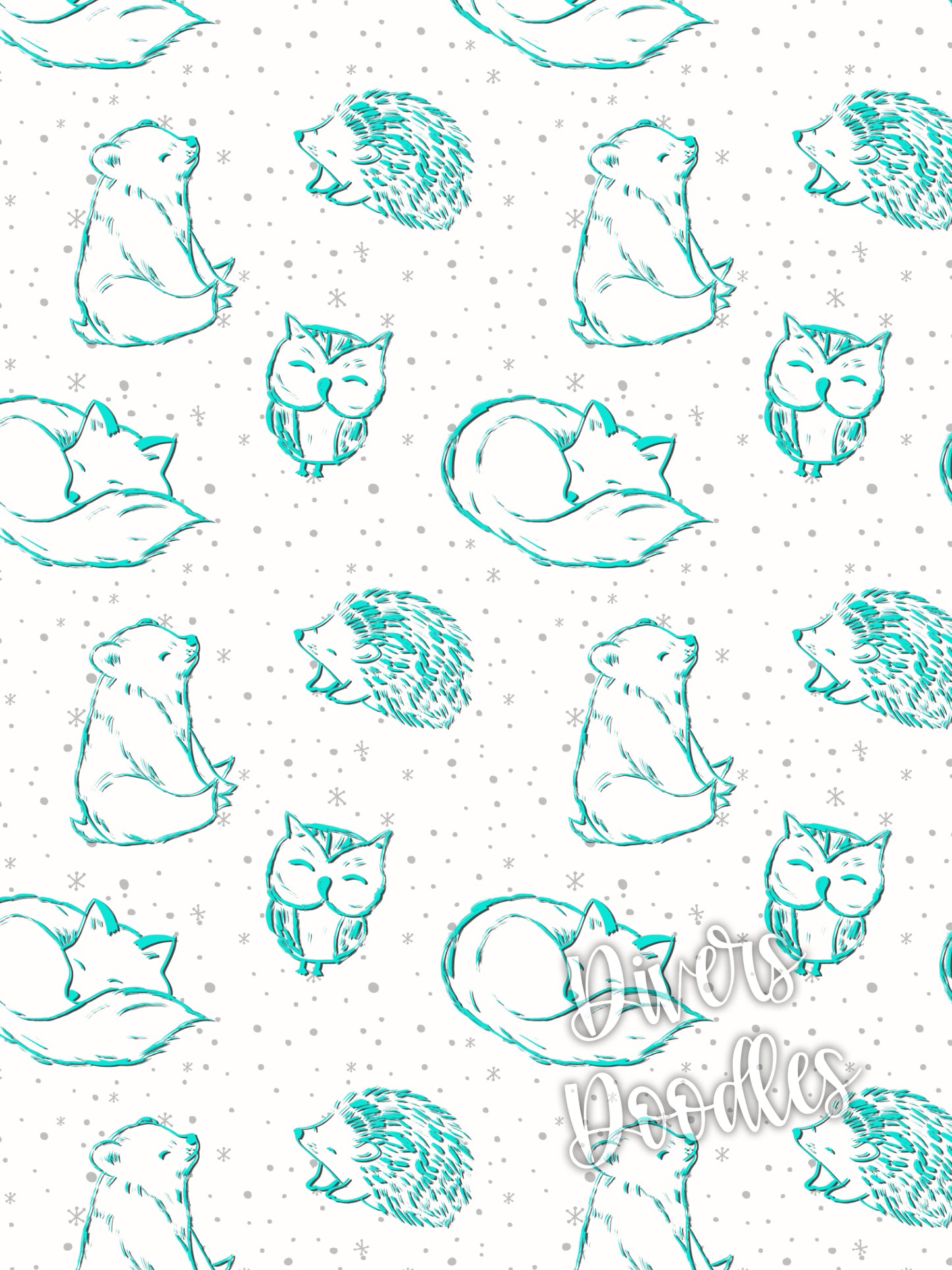 Pink and Blue Textured Mountain Seamless Pattern Collection