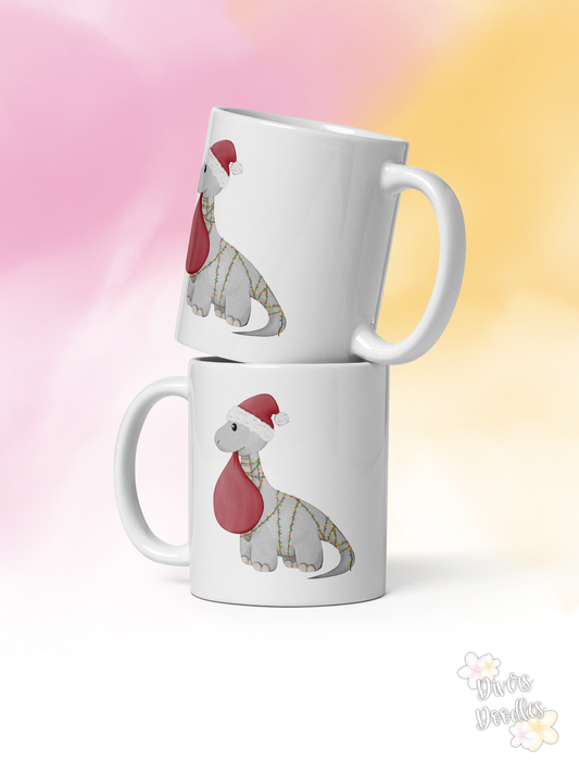 Brachiosaurus Christmas Santa Clause Mug