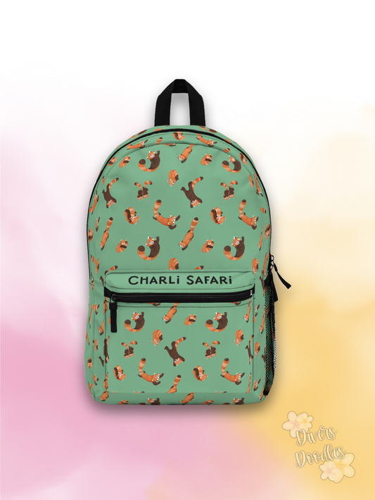 Charli Safari Red Panda Backpack Green