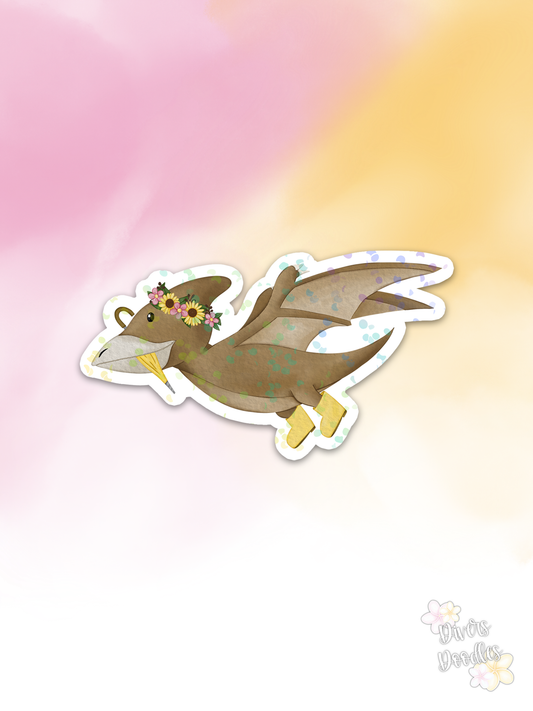 Pterodactyl Sticker For Kids, Holographic Dinosaur Stickers for Water Bottle, Dino Easter Basket Stuffers for Teens, Dinosaur Gifts