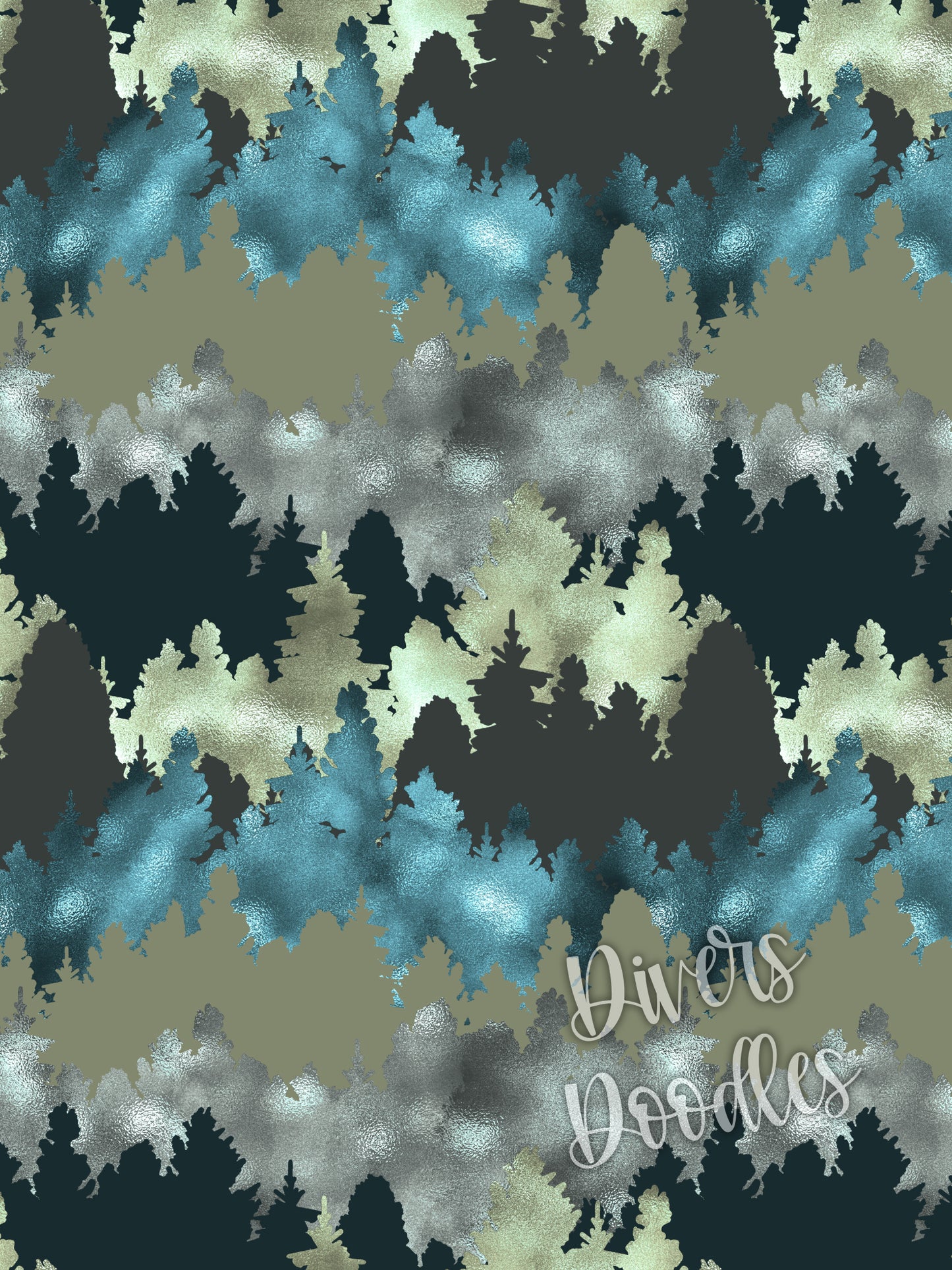 Tree Digital Paper for Wedding, Camping Seamless File for Fabric, Surface Pattern Design, Outdoor Seamless Pattern for Boys, Tree Line Art