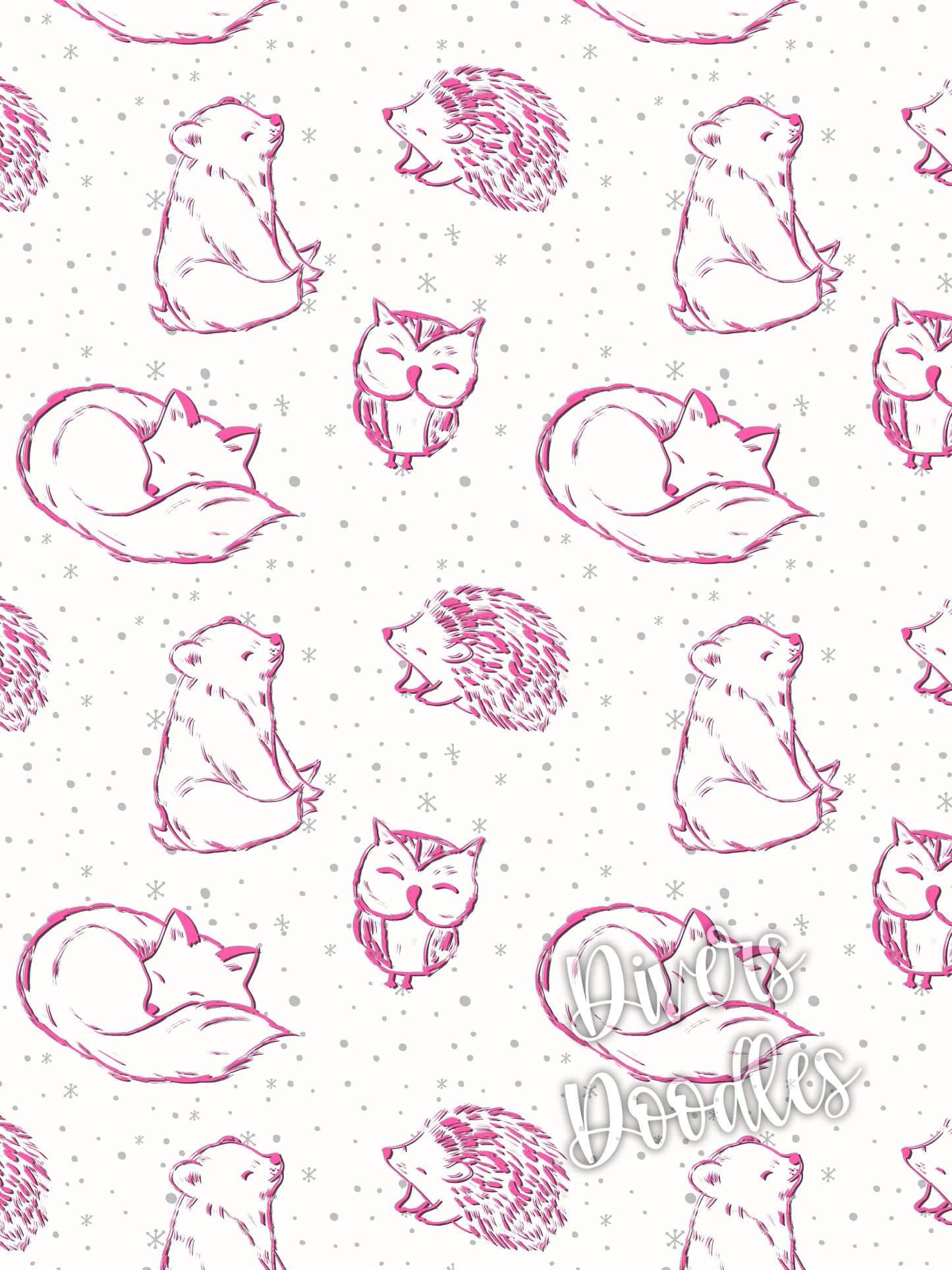 Green and Pink Textured Mountains Seamless Pattern Collection