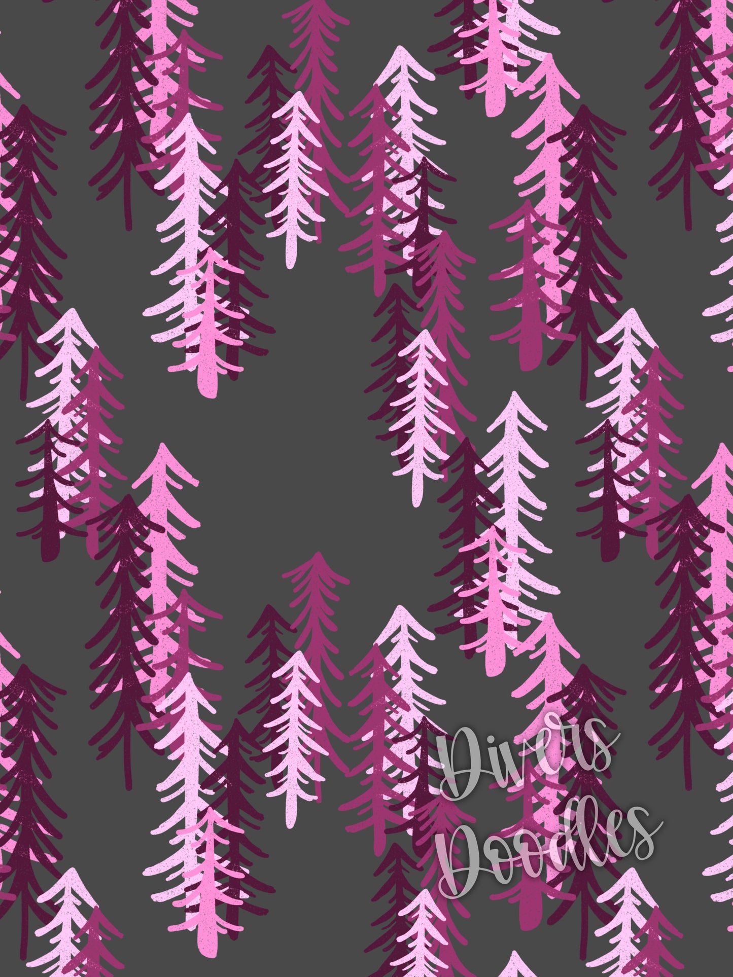 Pink and Blue Textured Mountain Seamless Pattern Collection