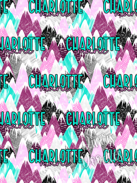 Custom Name Seamless Pattern for Fabric, Nature Seamless Files, Custom Name Digital Print, Camping Digital Paper, Mountain Digital Art