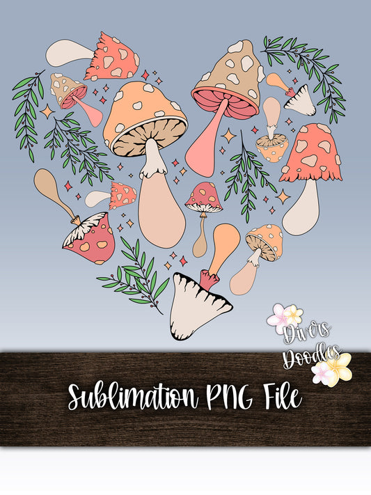 Mushroom Heart PNG File