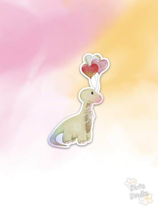 Cute Brachiosaurus Sticker, Holographic Dinosaur Sticker