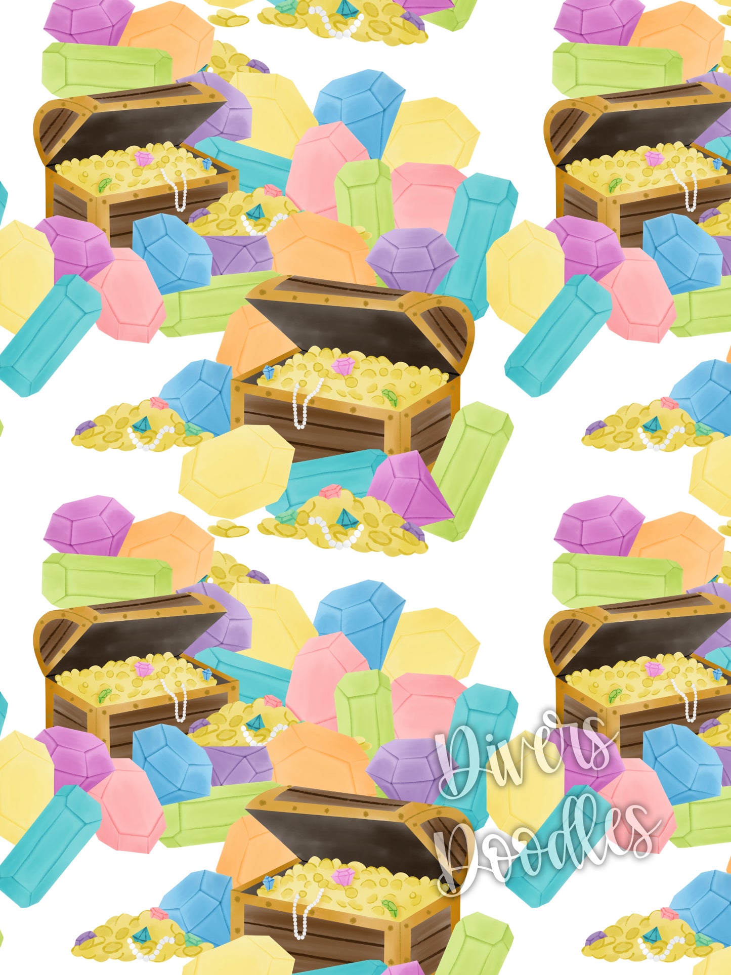 Treasure Hunt Seamless Pattern