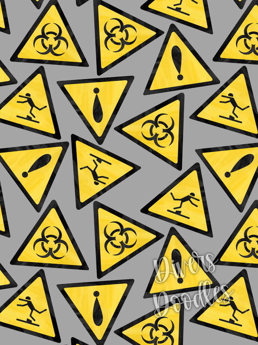 Toddlerist Seamless Pattern, Boy Seamless File for Fabric, Funny Kids Sayings, Construction Digital Paper, Boy Digital Paper, Caution Signs