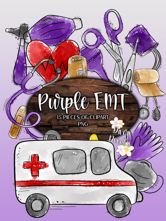Medical Clipart for Stickers, Ambulance Clipart for Teachers, First Responder PNG for Sublimation, Paramedic PNG for Commercial Use, EMT
