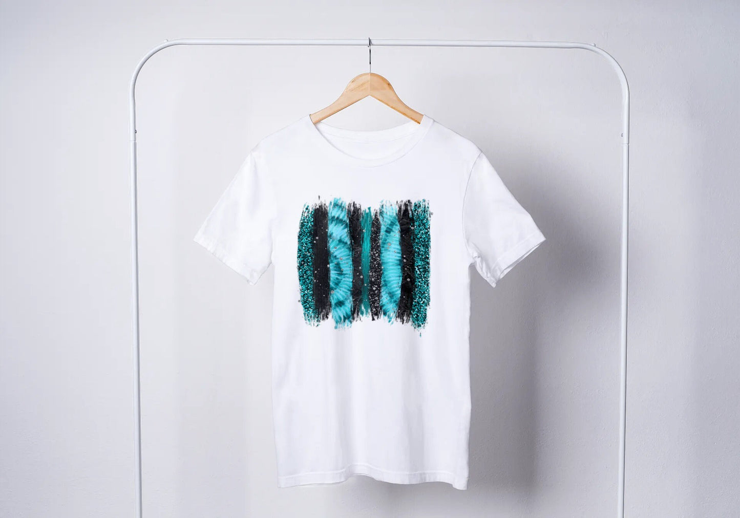 Teal Glitter Brushstrokes, Tie Dye Sublimation PNG, Black Glitter PNG, Tumbler Sublimation Designs Downloads, Commercial Use Clipart