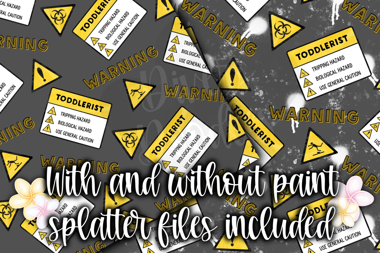 Toddlerist Seamless Pattern, Seamless File for Boys, Funny Kids Sayings, Construction Digital Paper, Boy Digital Paper, Caution Signs File