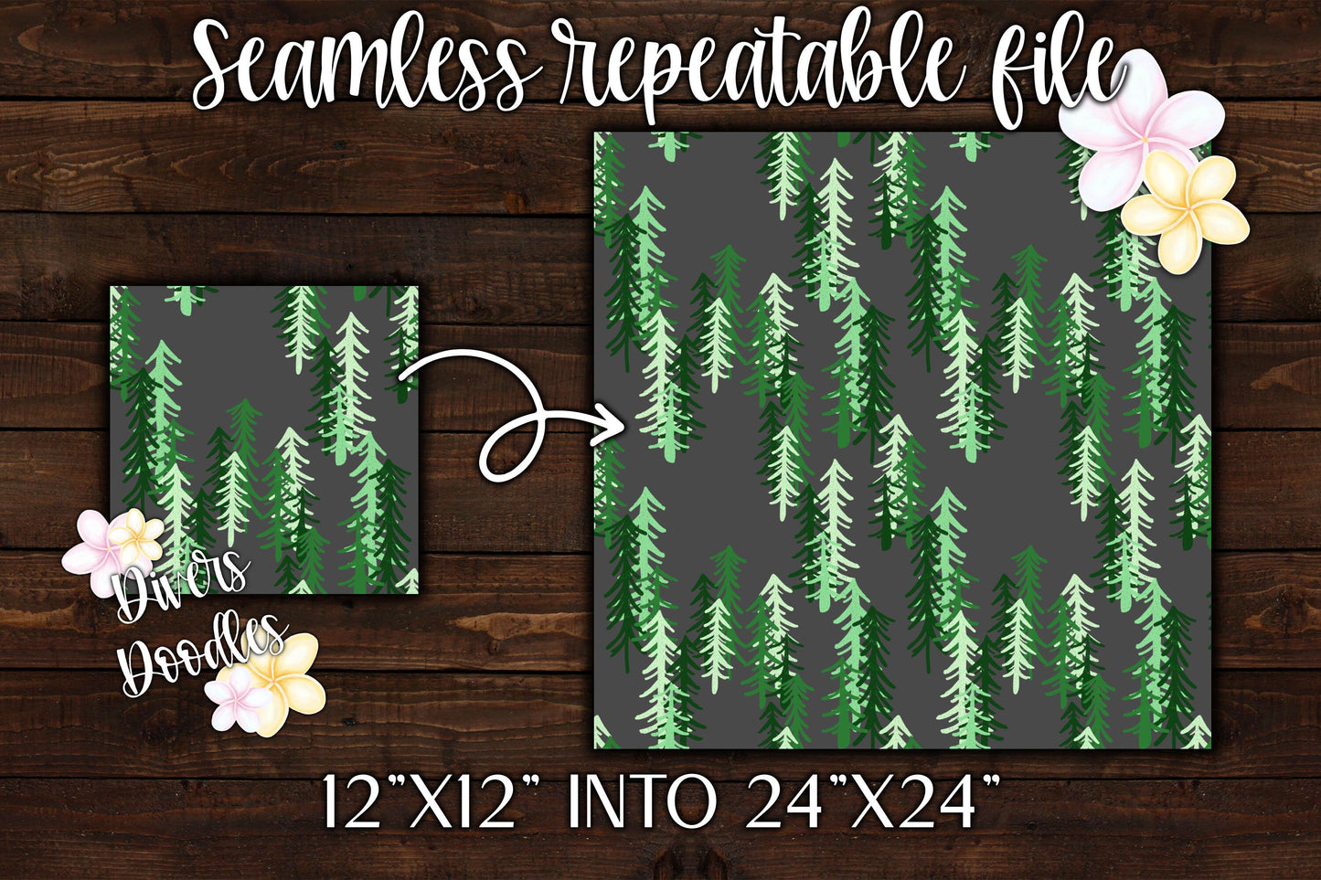 Green and Pink Textured Mountains Seamless Pattern Collection