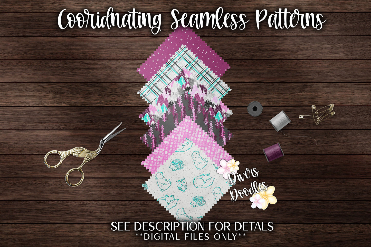 Solid Seamless Files Christmas, Pink Digital Paper Bundle, Seamless Pattern Bright, Solid Color Digital Paper Pack PNG, Digital Scrapbook