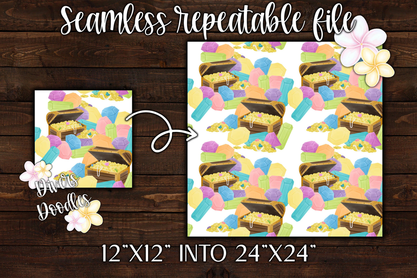 Treasure Hunt Seamless Pattern